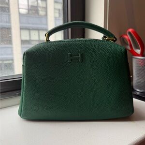 Genuine green calf leather handbag—NEW WITHOUT TAGS
